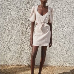 Zara Cut Out Linen Blend Dress sz Sm NWT